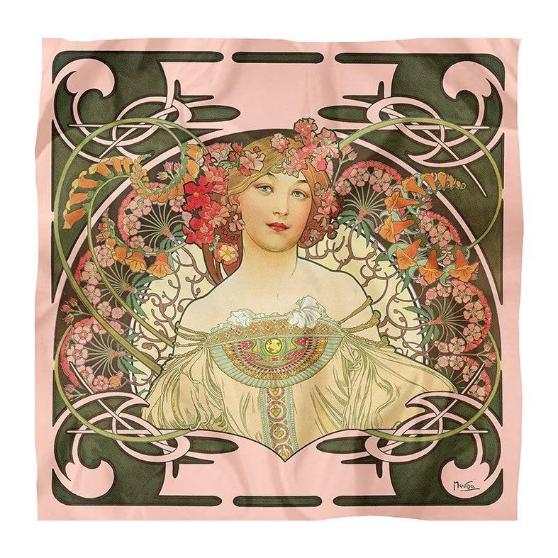 carres-90cm-mucha-reverie-rose