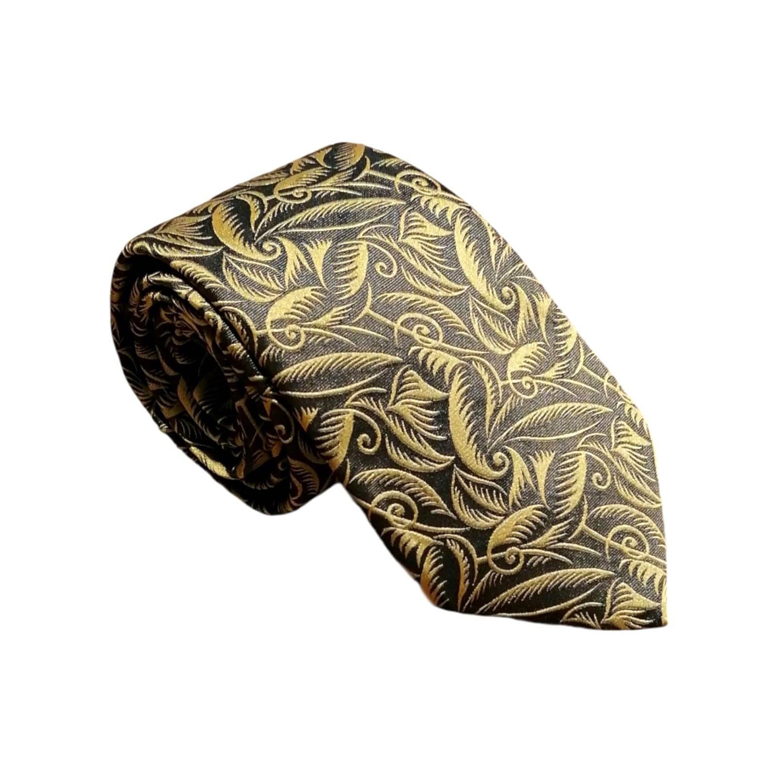 cravates-tissees-jacquard-dufy-tulipes-et-feuilles-jaune