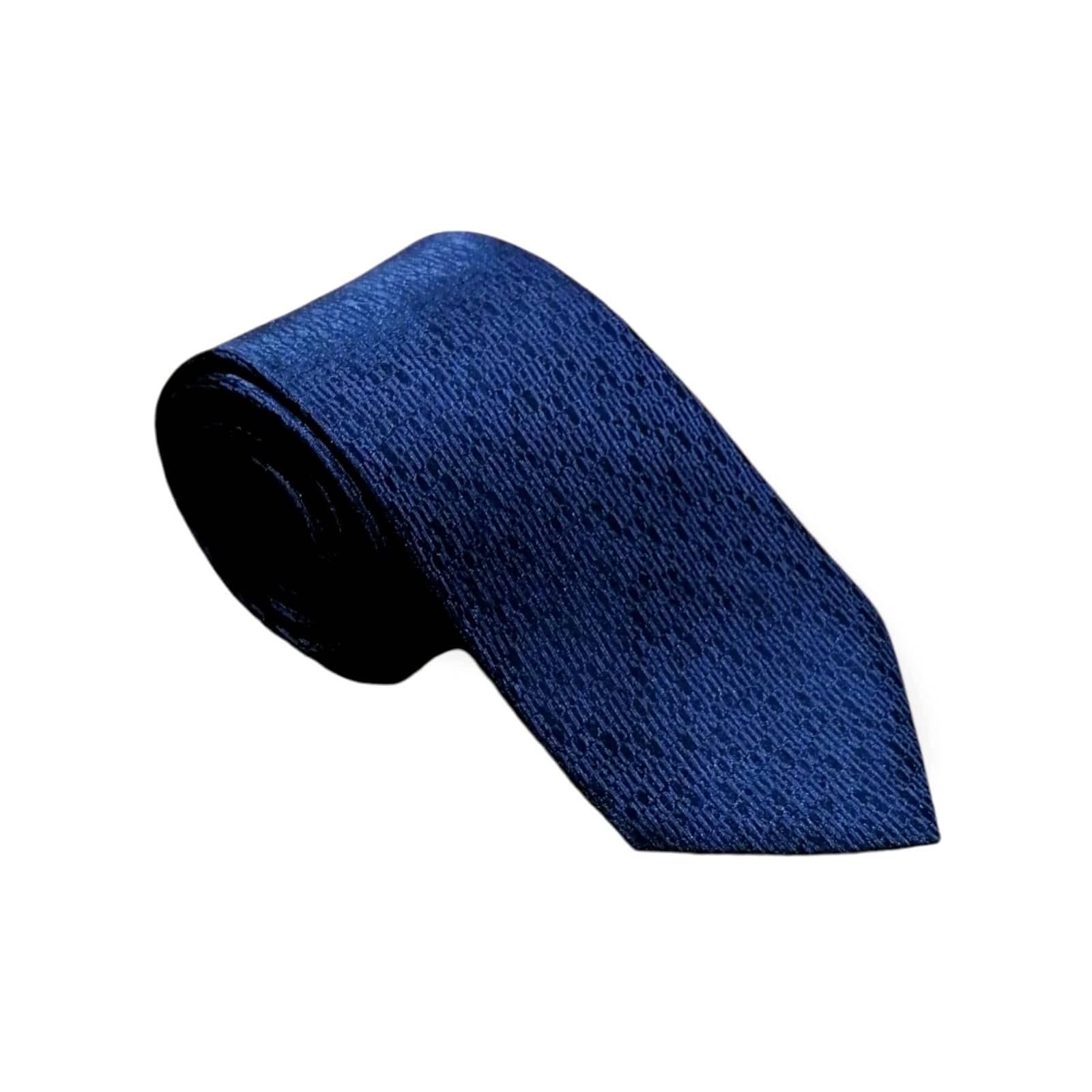 cravates-tissees-jacquard-unie-initiales-marine