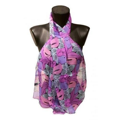 echarpes-longues-140cm-dufy-bouquet-d-arums-violet