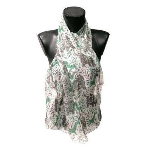 echarpes-longues-140cm-dufy-elephants-vert