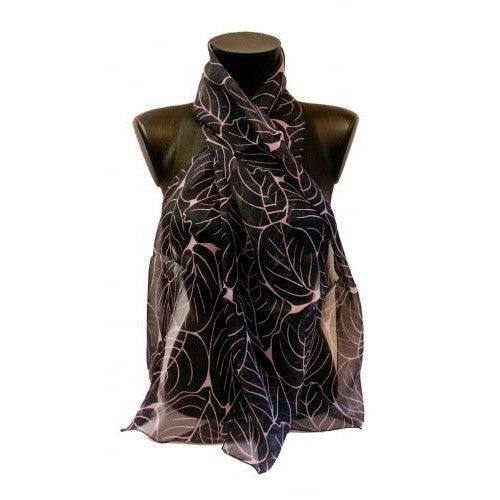 echarpes-longues-140cm-dufy-feuilles-noir