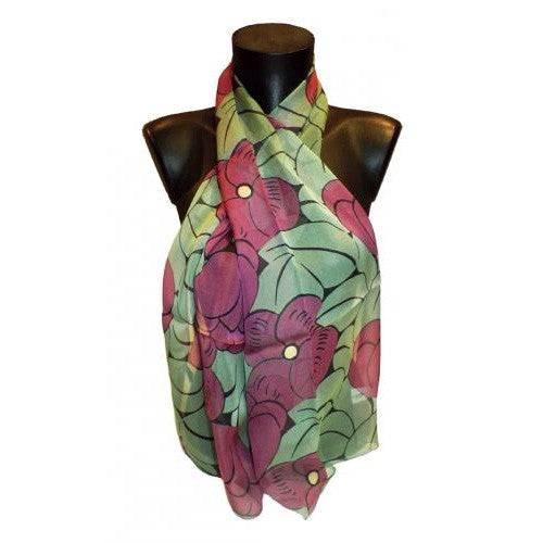 echarpes-longues-140cm-dufy-grosses-fleurs-vert
