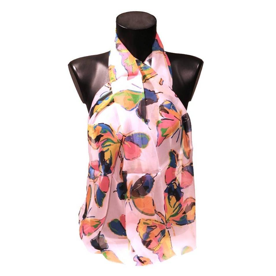 echarpes-longues-140cm-dufy-papillons-rose