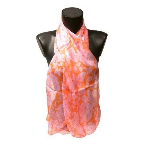 echarpes-longues-140cm-dufy-roses-et-printemps-orange