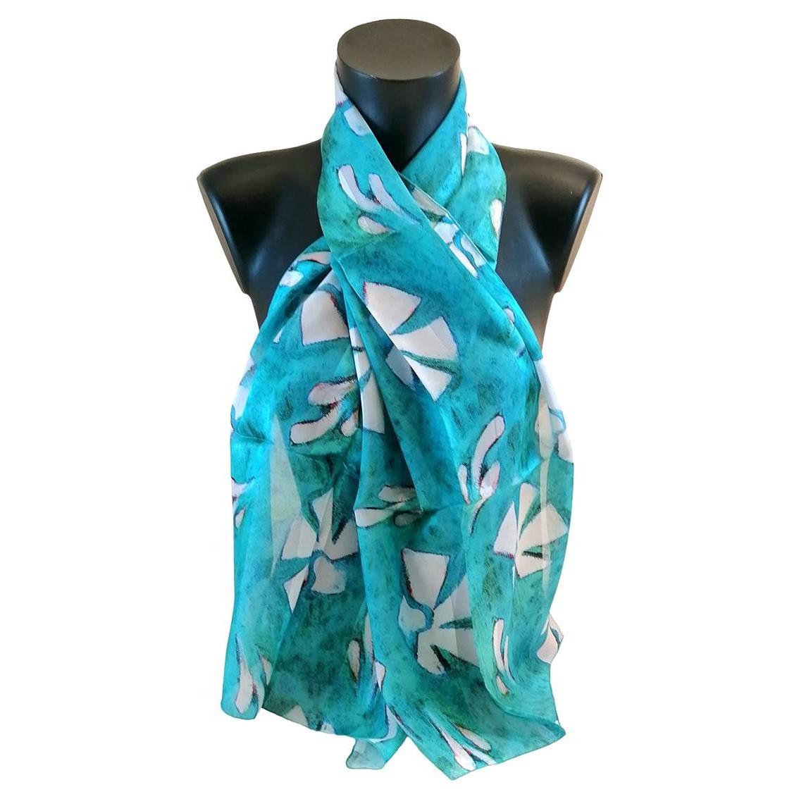 echarpes-longues-140cm-gauguin-la-femme-a-la-mangue-turquoise