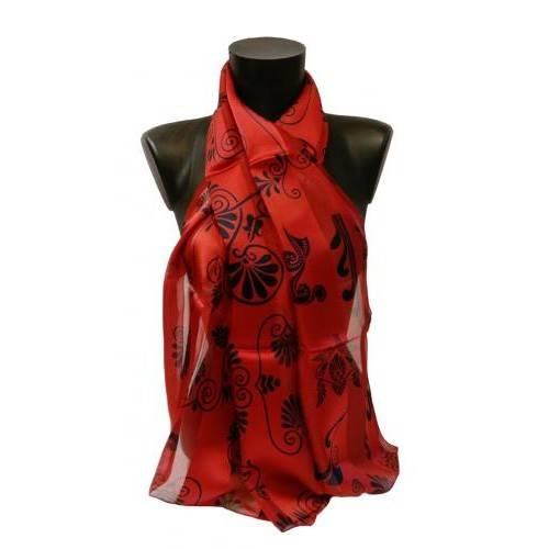 echarpes-longues-140cm-jones-palmettes-grecques-rouge