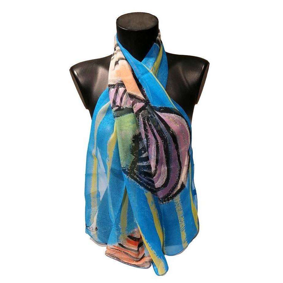 echarpes-longues-140cm-picasso-buste-de-femme-au-chapeau-raye