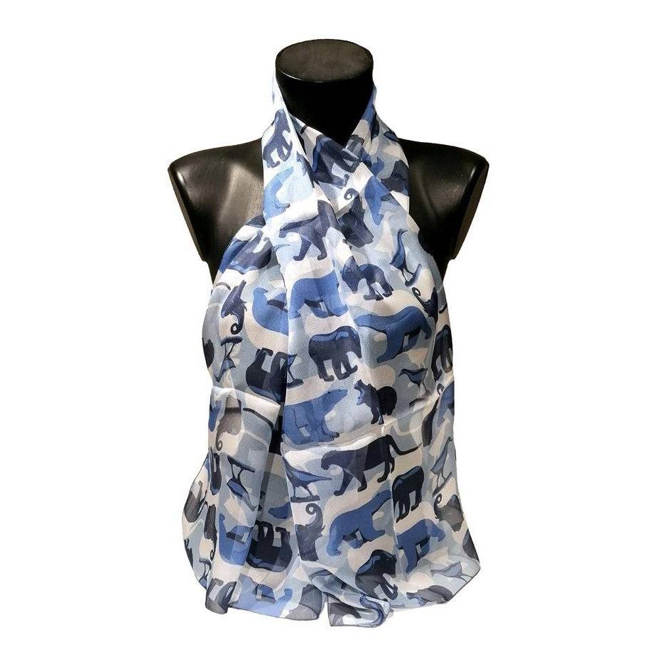 echarpes-longues-140cm-pompon-animaux-bleu