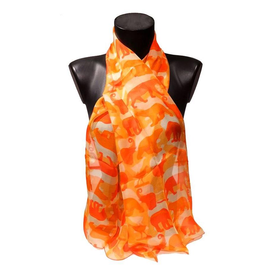 echarpes-longues-140cm-pompon-animaux-orange