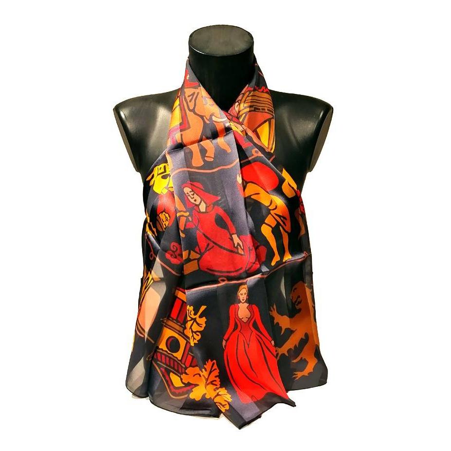 echarpes-longues-140cm-routes-de-la-soie-noir-rouge