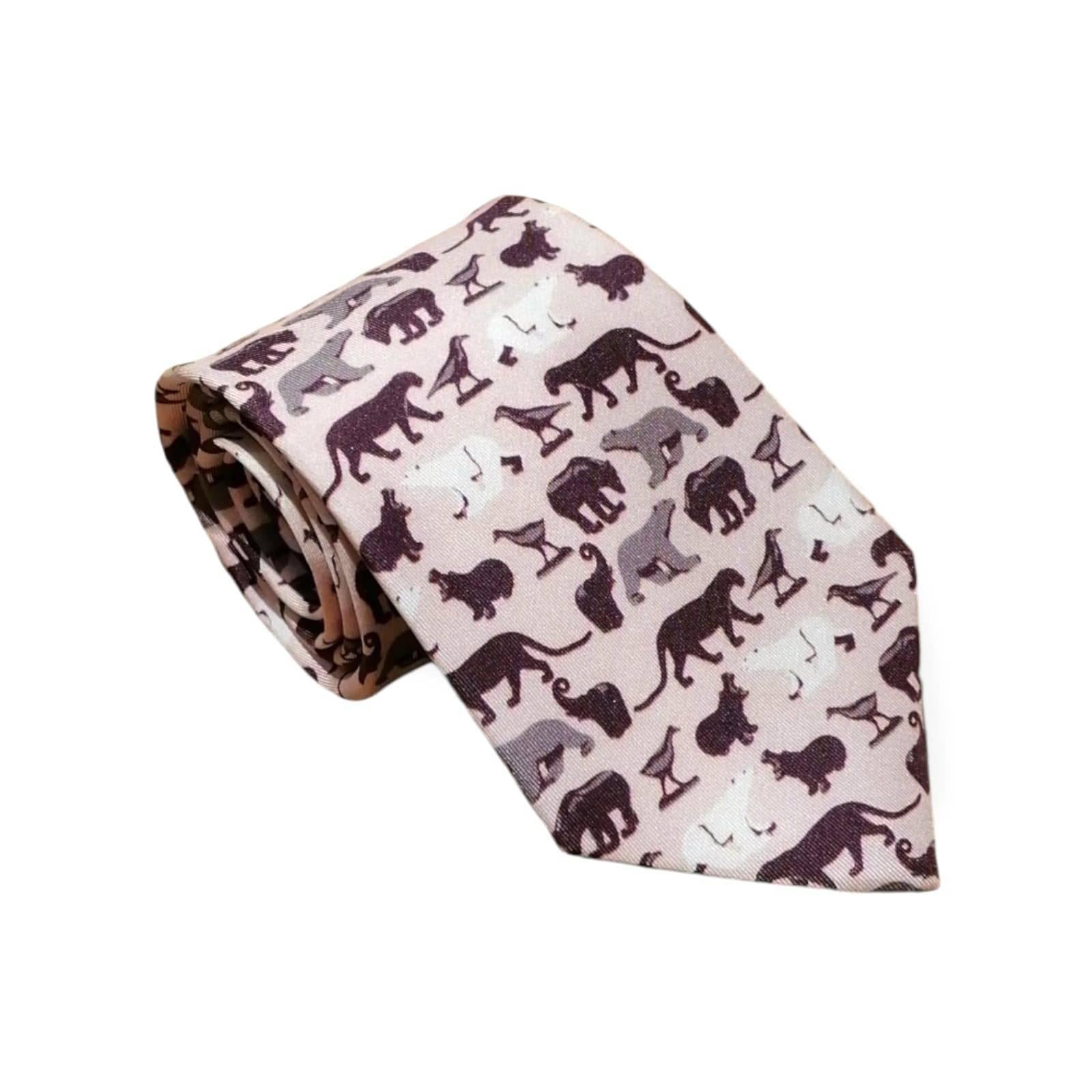 cravates-imprimees-pompon-animaux-marron