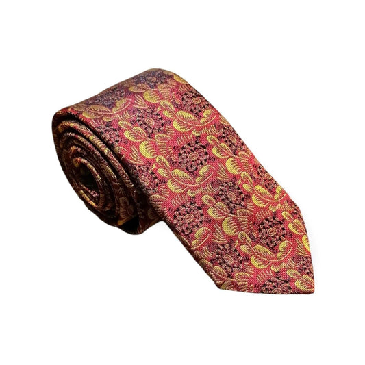 cravates-tissees-jacquard-dufy-tortues-rouge-or