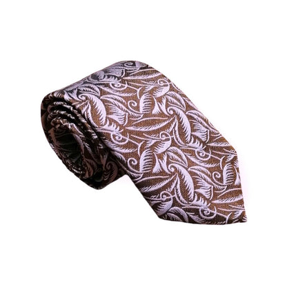 cravates-tissees-jacquard-dufy-tulipes-et-feuilles-marron-rose