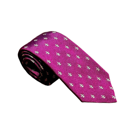 cravates-tissees-jacquard-fleur-de-lys-rouge-bordeaux
