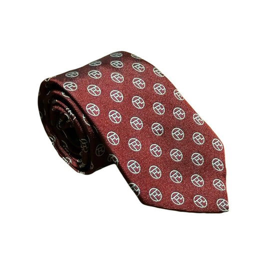 cravates-tissees-jacquard-toulouse-lautrec-monogramme-marron-vert