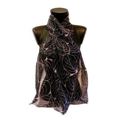 echarpes-longues-140cm-dufy-feuilles-noir