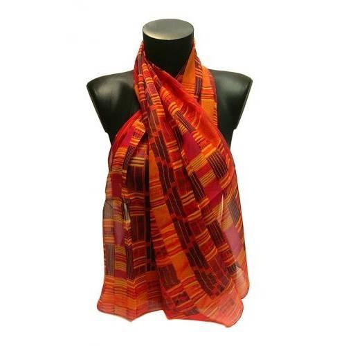 echarpes-longues-140cm-ethnique-afrique-orange