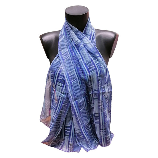 echarpes-longues-140cm-ethnique-ghana-kente-bleu