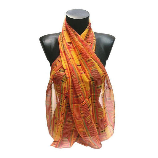 echarpes-longues-140cm-ethnique-ghana-kente-orange